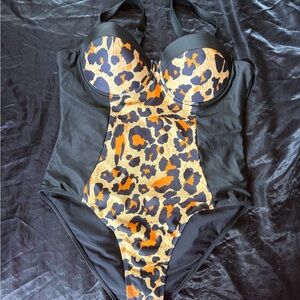 Leopard Print One-Piece Swimsuit